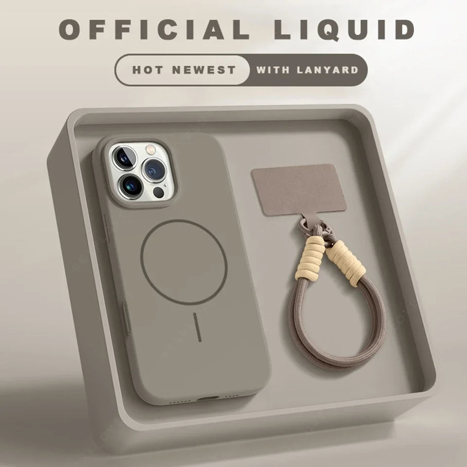 π± Official Liquid Silicone Case with Lanyard β Soft Touch, Strong Grip πΌ