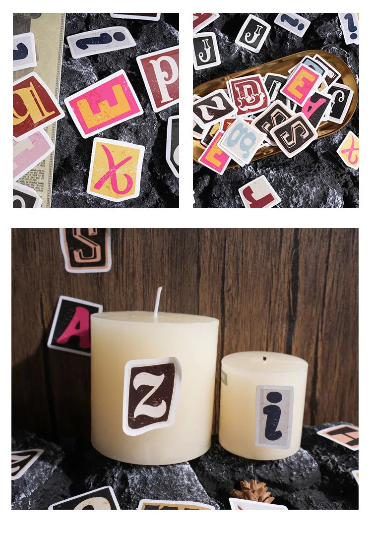 π β¨ Retro Ransom Letter Alphabet Stickers/46pcs β¨π°