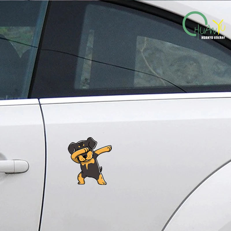 Dabbing Rottweiler Car Sticker
