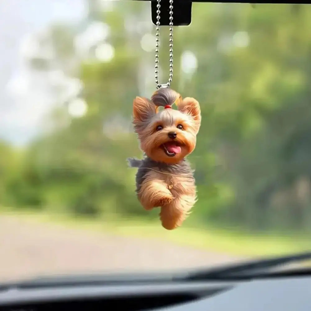 ๐ถ Flat Cartoon Dog Keychain โ Cute Acrylic Hanging Pendant ๐พโจ