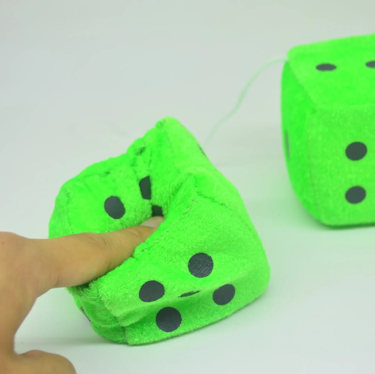 Fuzzy Hanging Dice for Car Interior – Retro Rearview Mirror Decoration 🎲