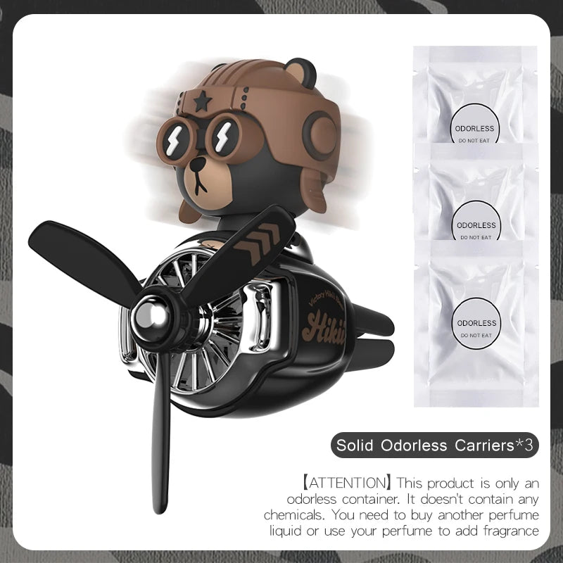 π§ΈβοΈ Cute Bear Car Air Freshener β Propeller Style Vent Clip! ππ¨