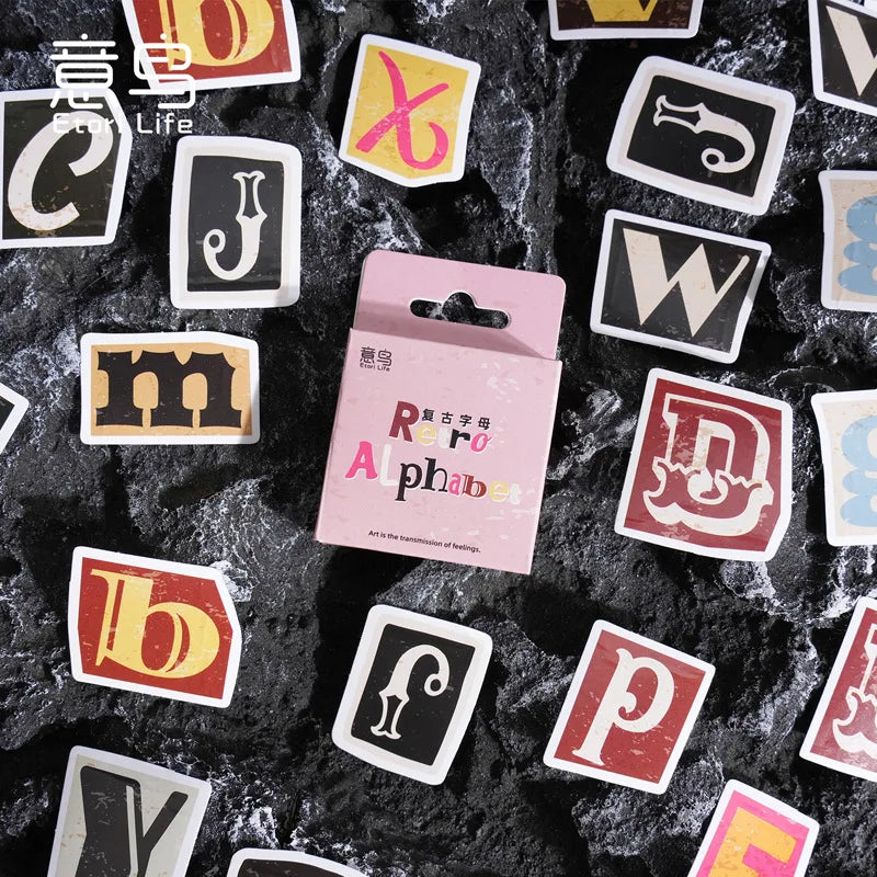 π β¨ Retro Ransom Letter Alphabet Stickers/46pcs β¨π°