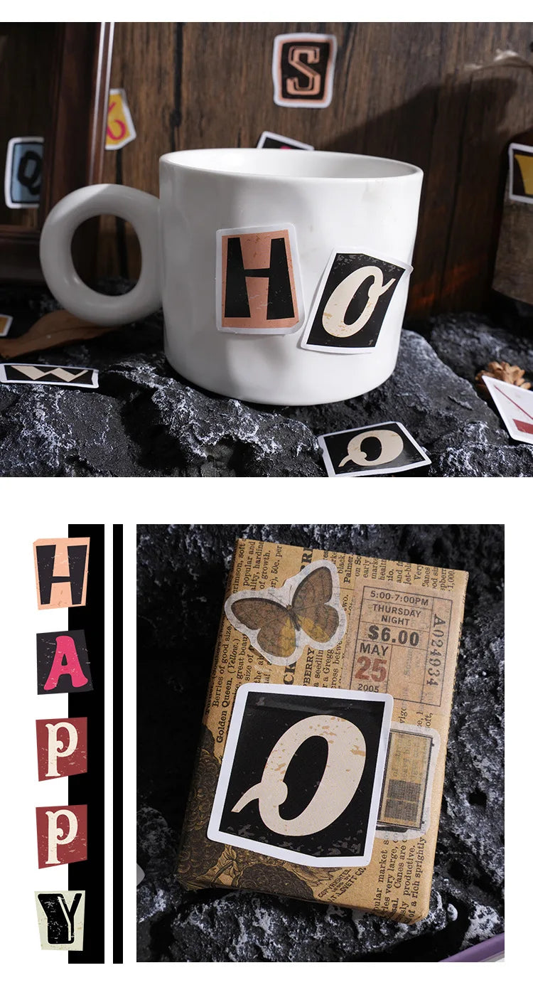 π β¨ Retro Ransom Letter Alphabet Stickers/46pcs β¨π°