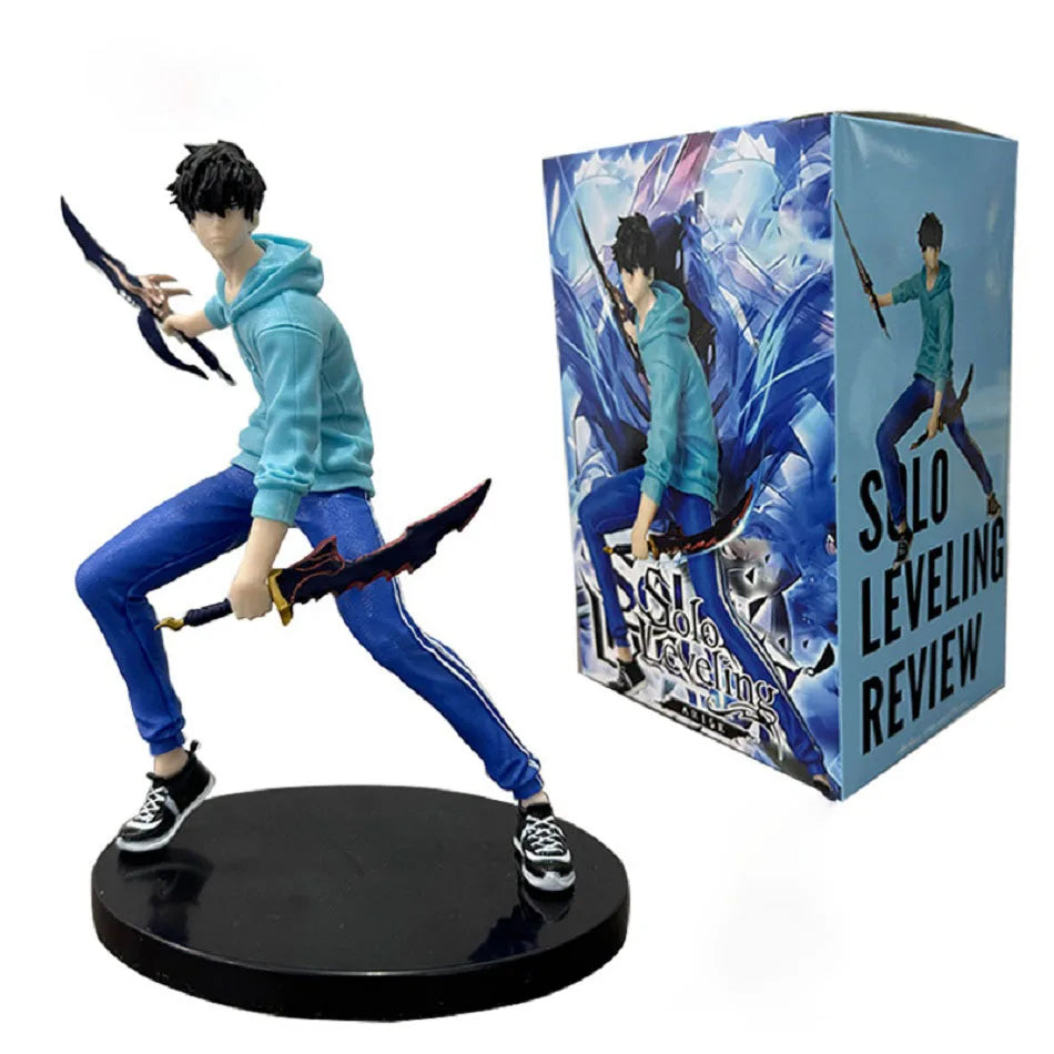 ⚔️ Solo Leveling Anime Figure Set – Sung Jin-Woo & Shadow Soldier 🌑🖤