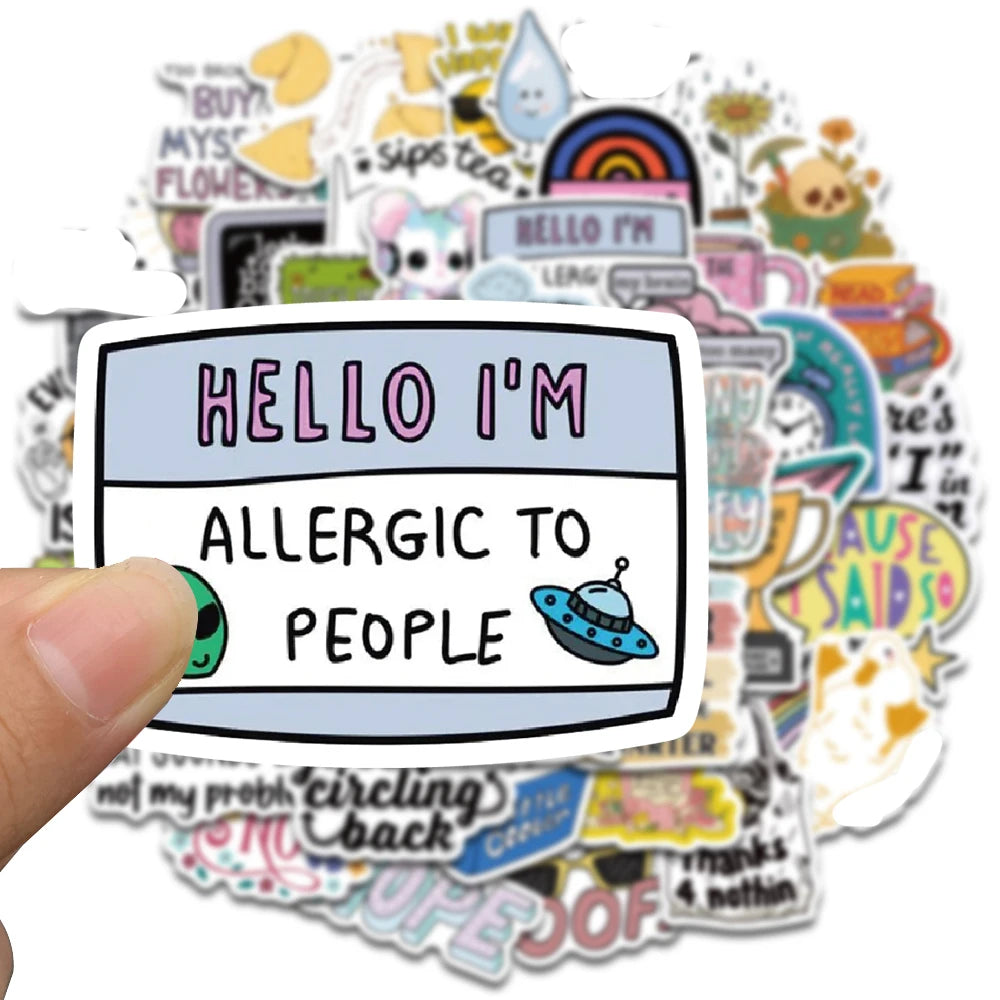😎🗯️ Sassy & Relatable Sticker Pack 50pcs/100pcs! 🗯️😎