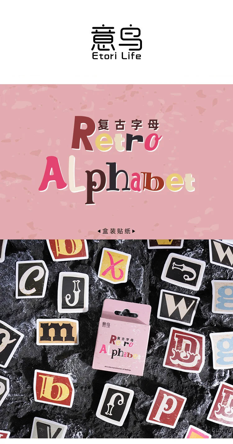 π β¨ Retro Ransom Letter Alphabet Stickers/46pcs β¨π°