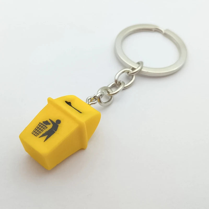 Mini Trash Can Keychain – Fun & Quirky Key Holder
