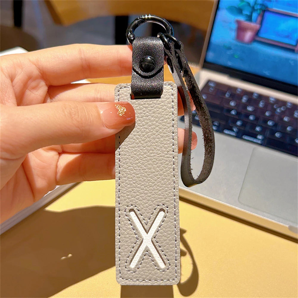 Custom Leather Initial Keychain