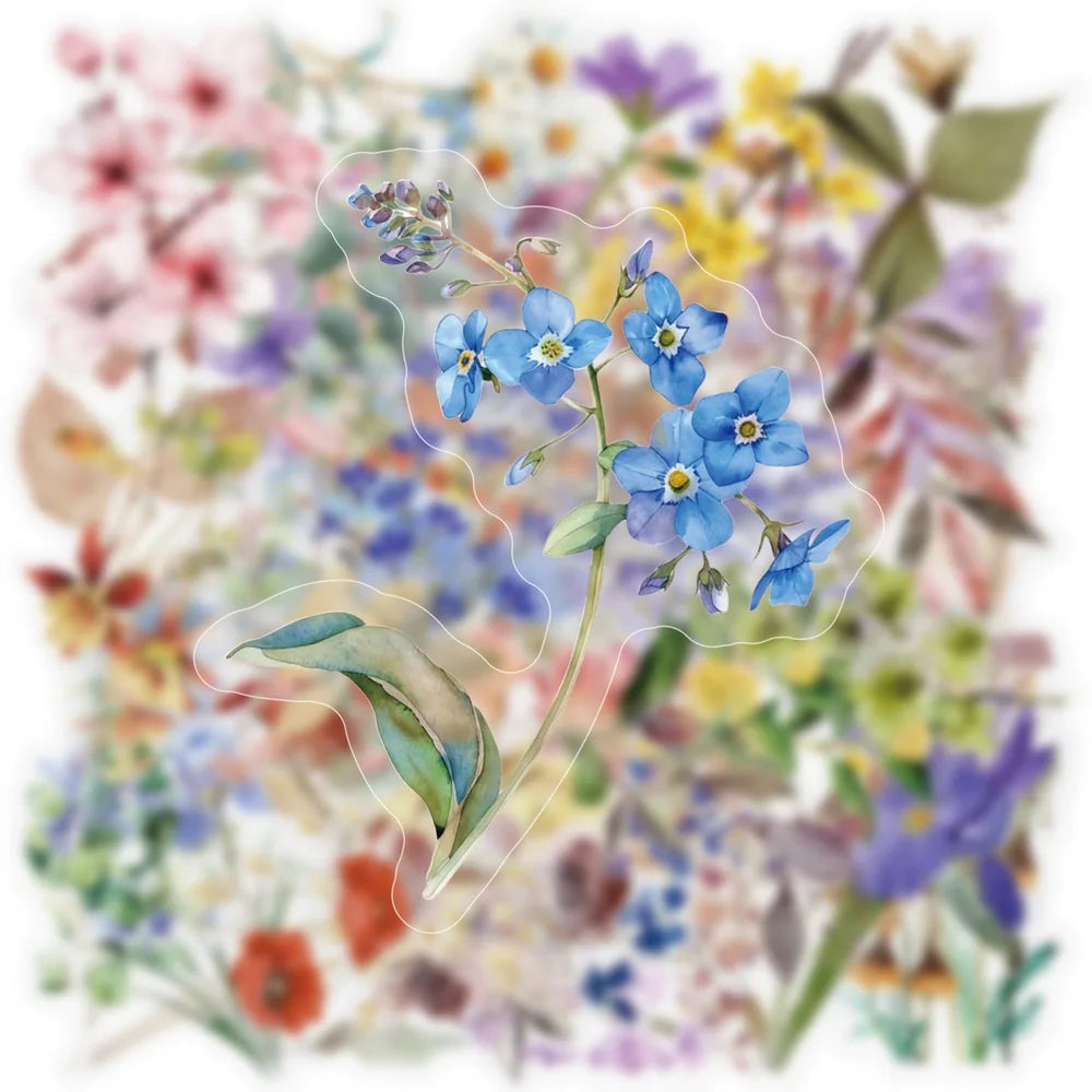 🌸✨Whimsical Wildflower Sticker Set/50pcs ✨🌼