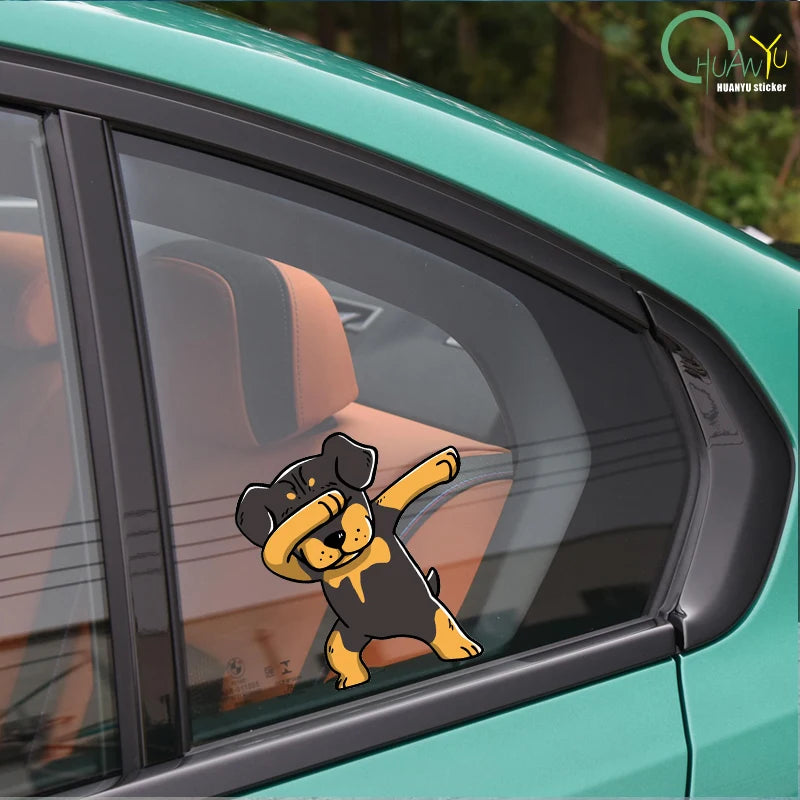 Dabbing Rottweiler Car Sticker