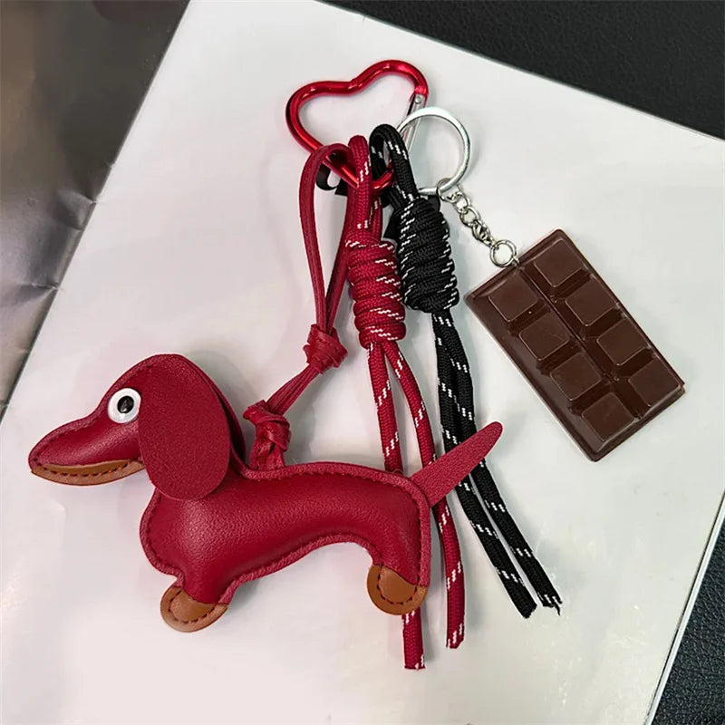πΆ Cute Dachshund Dog Keychain Lanyard β Funny Pet Bag Charm π