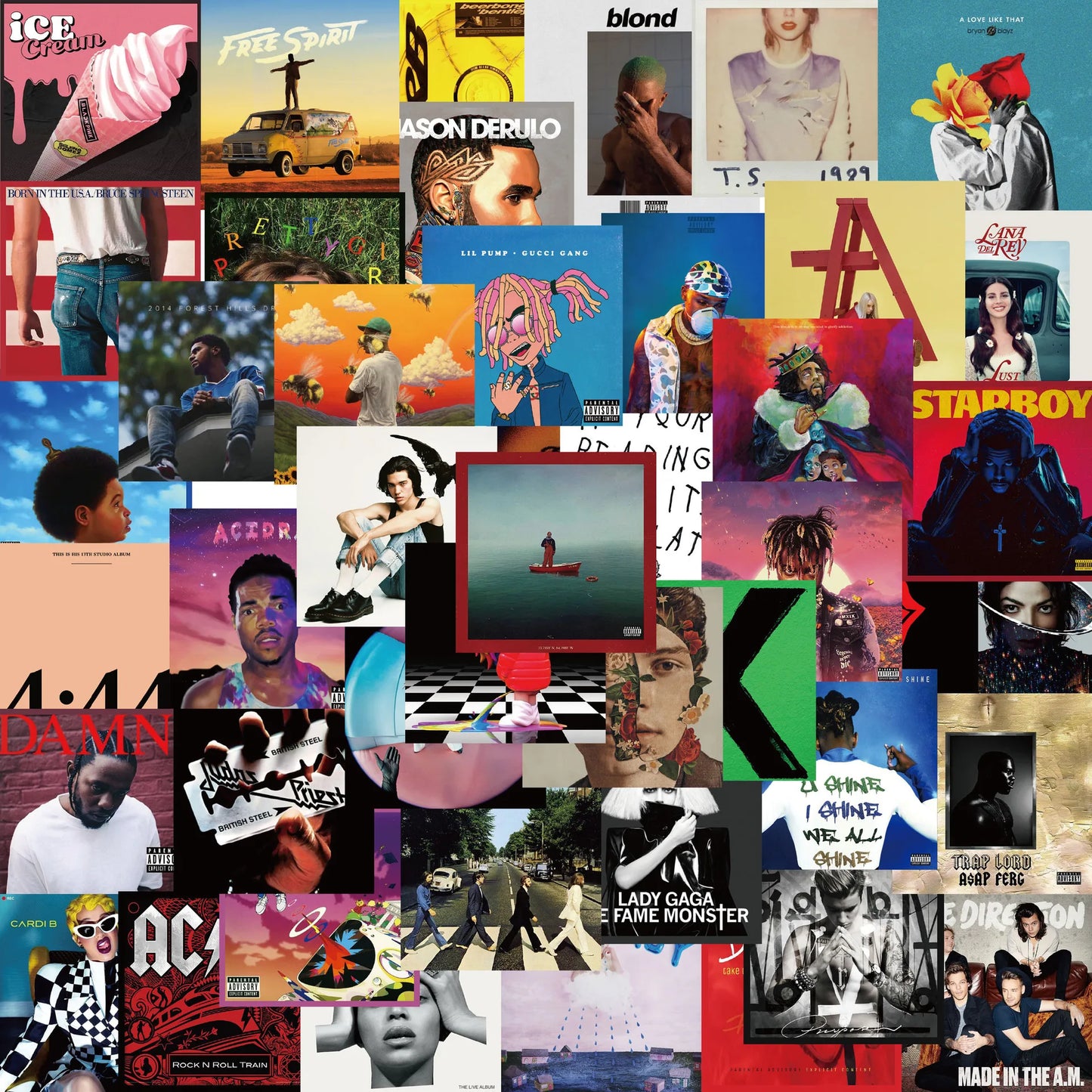 ๐ถ "Retro Vibes Music Collage โ 55-Piece Album Set" ๐ถ