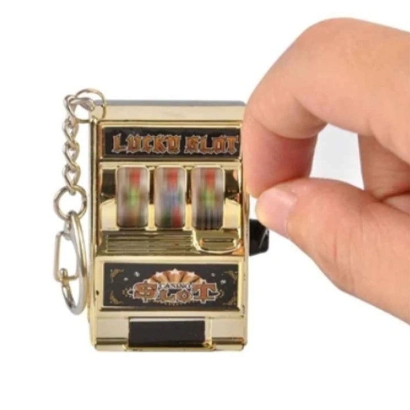 🎰✨ "LuckySpin™ Mini Slot Machine Keychain" ✨🔑