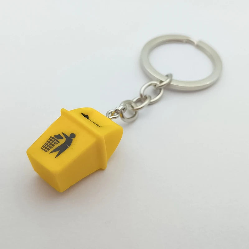 Mini Trash Can Keychain – Fun & Quirky Key Holder