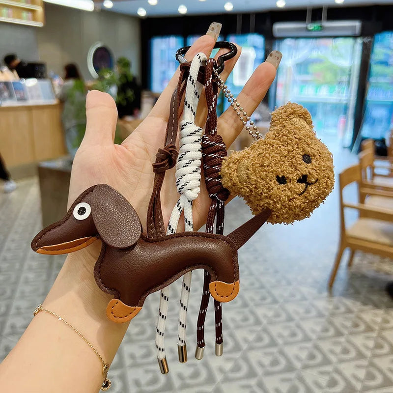 πΆ Cute Dachshund Dog Keychain Lanyard β Funny Pet Bag Charm π