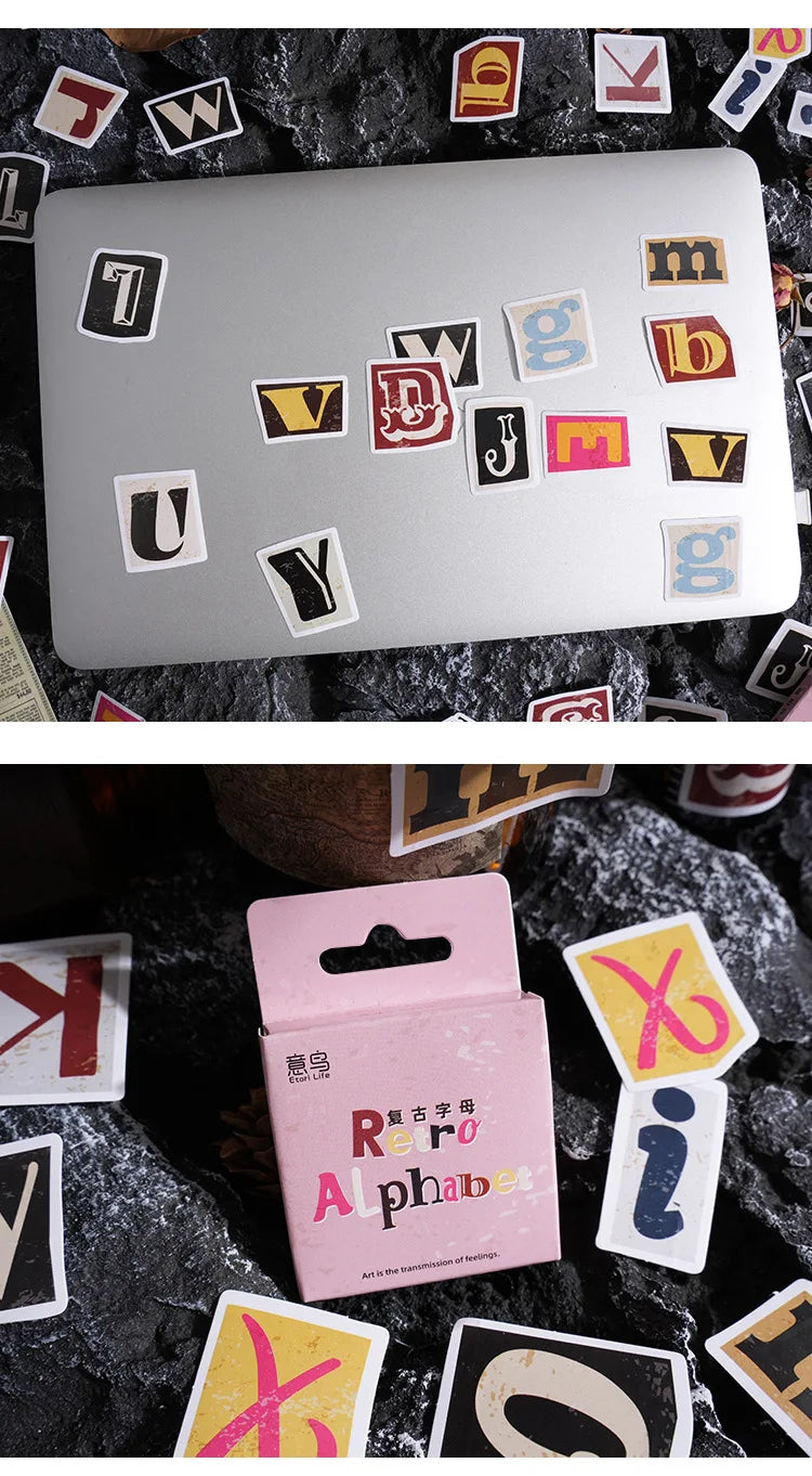 π β¨ Retro Ransom Letter Alphabet Stickers/46pcs β¨π°