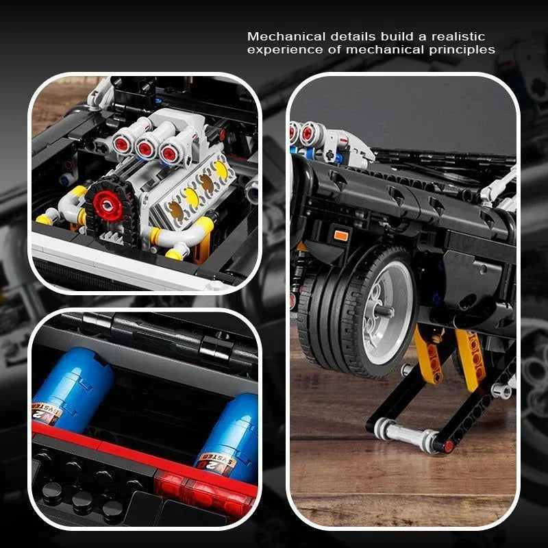 1077PCS Technical Racing Car Building Block Model — High Difficulty