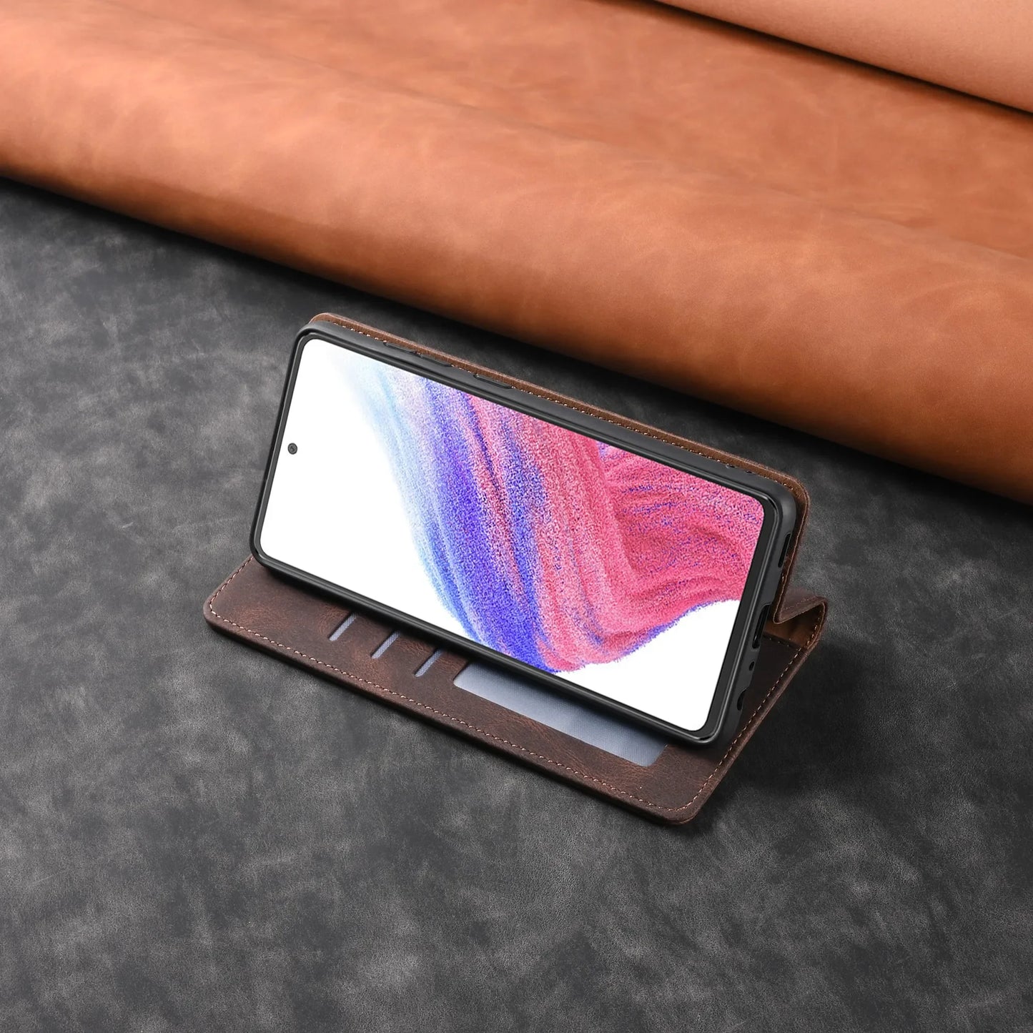 π Elegant Leather Flip Wallet Case β For Samsung Galaxy | Card Holder & Full Protection