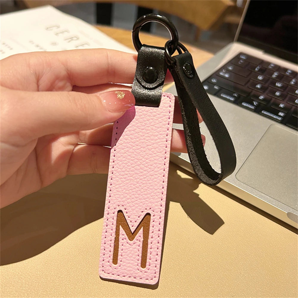 Custom Leather Initial Keychain