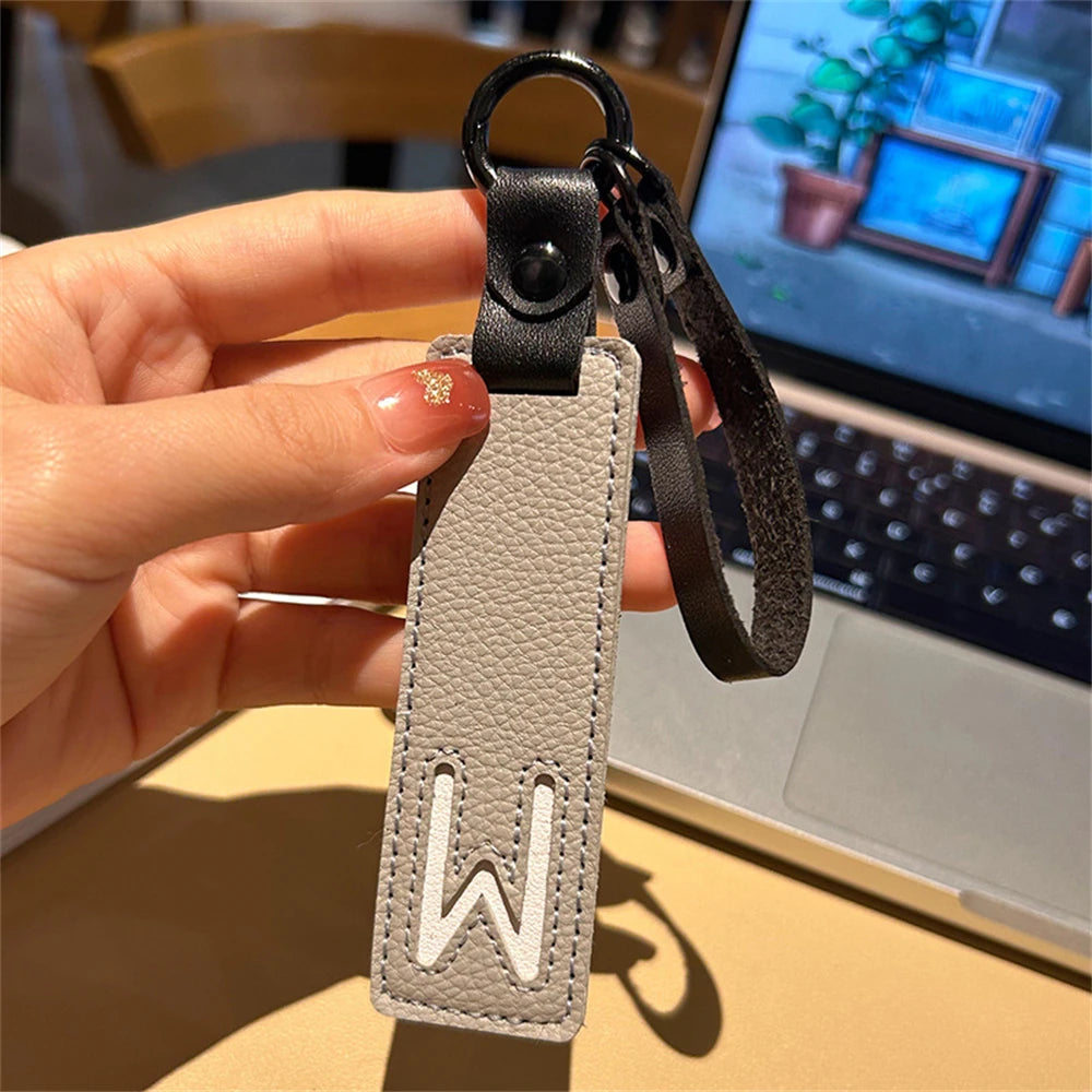 Custom Leather Initial Keychain