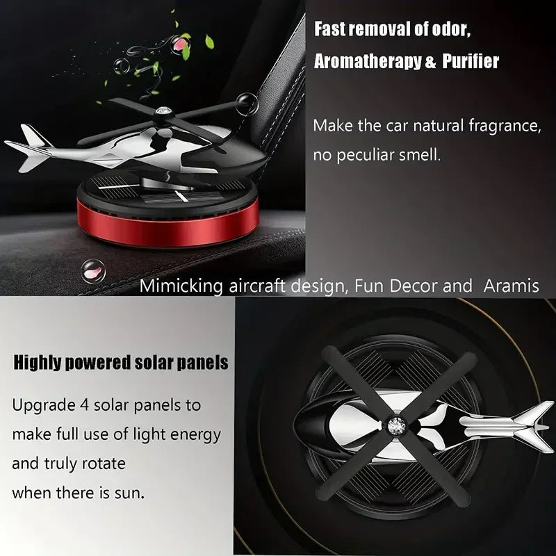 π Solar Car Air Freshener β Helicopter Design | Aromatherapy & Odor Removal