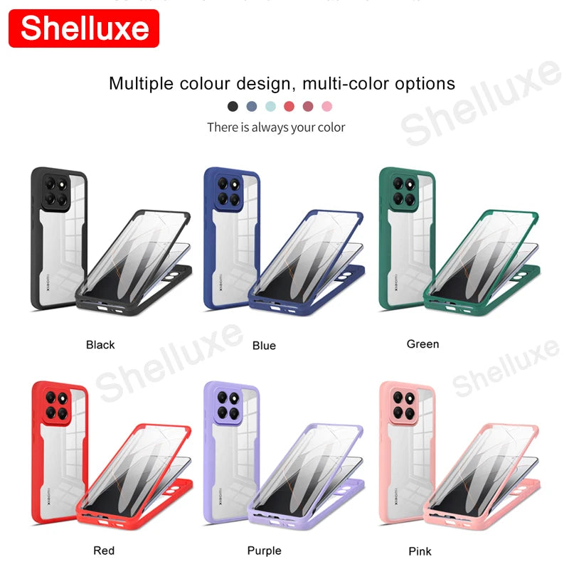 📱Shelluxe 360° Full-Body Magnetic Phone Case – Dual-Sided Glass Protection