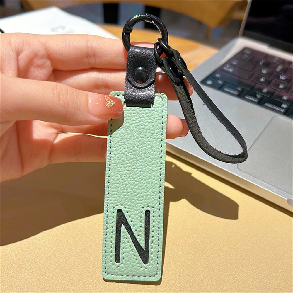 Custom Leather Initial Keychain