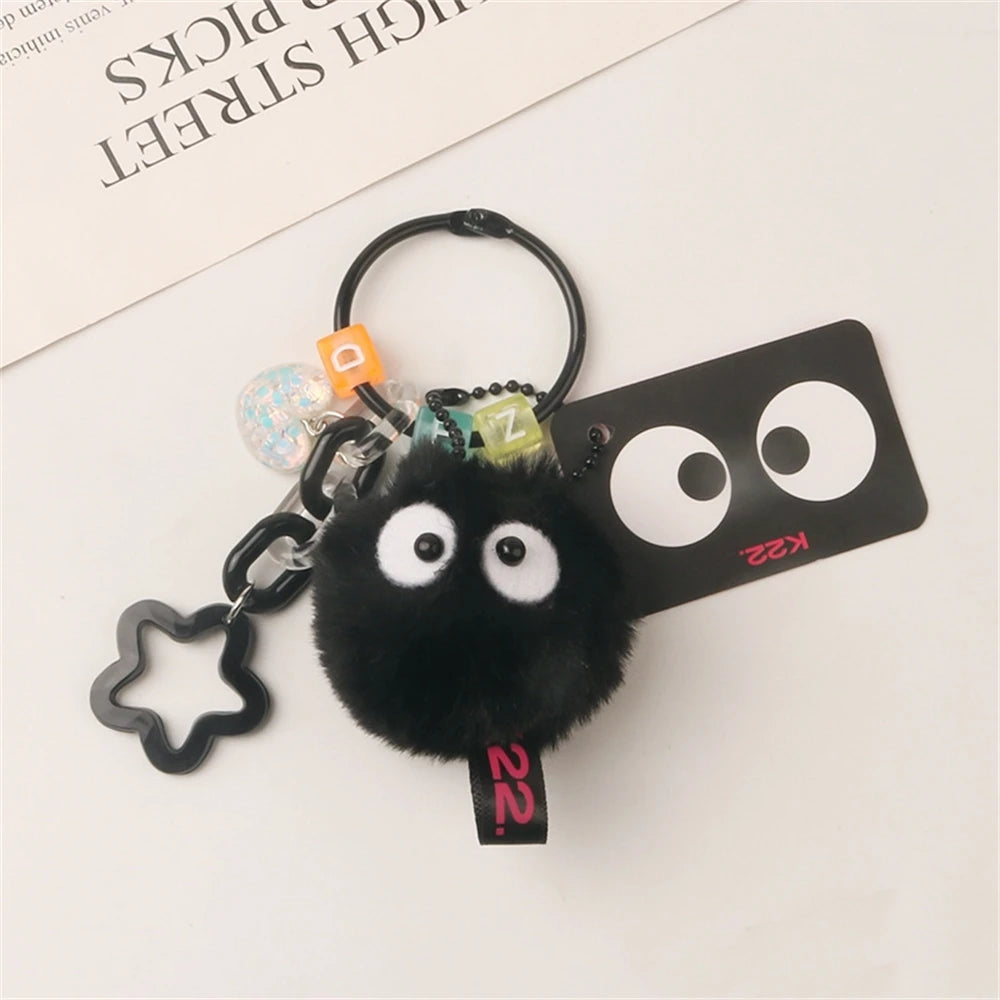 ๐โจ Fluffy Pompom Monster Keychains ๐โญ