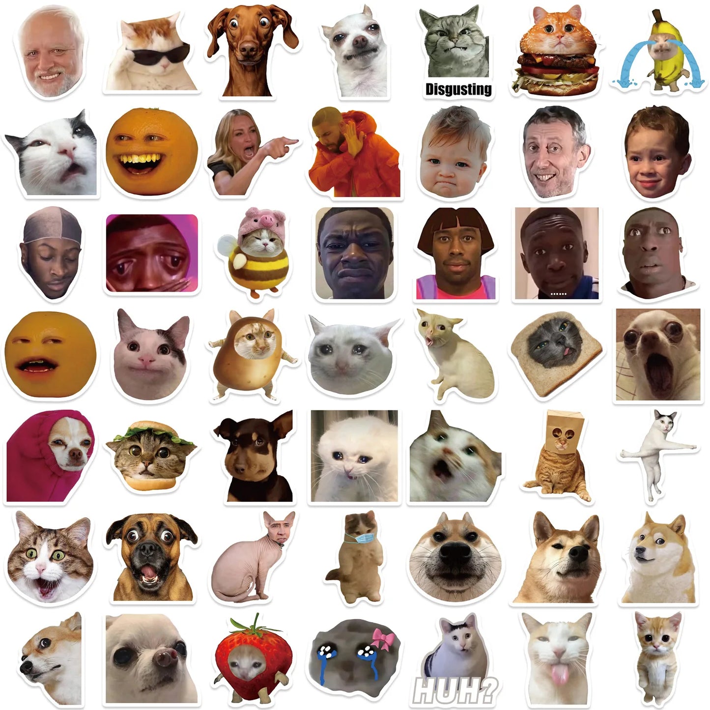 π€£β¨ Funny Meme Animal Sticker Pack β Laughter That Sticks! 50pcs β¨π€£