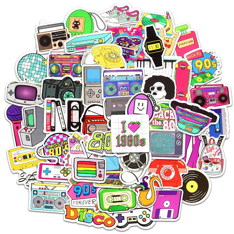 πβ¨ Retro 80s & 90s Sticker Pack β A Blast from the Past! 70pcs β¨π π