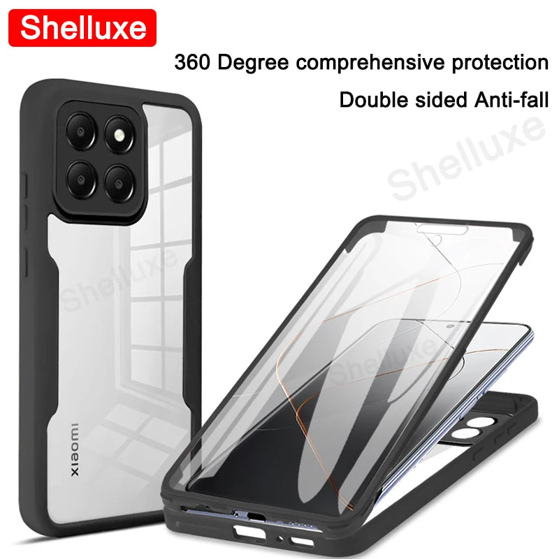 📱Shelluxe 360° Full-Body Magnetic Phone Case – Dual-Sided Glass Protection