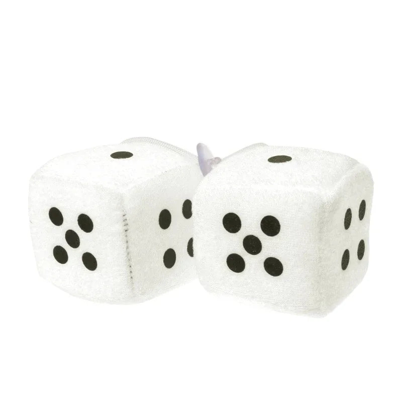 Fuzzy Hanging Dice for Car Interior – Retro Rearview Mirror Decoration 🎲