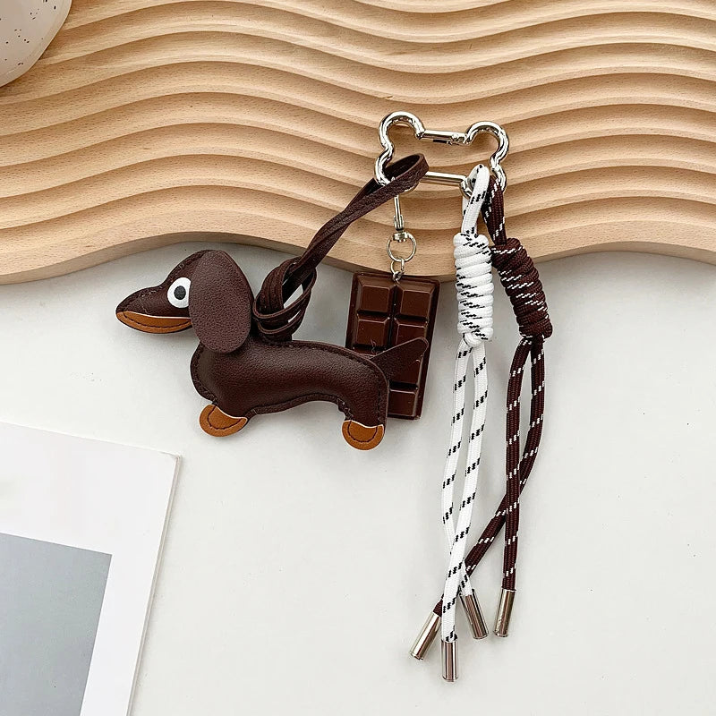 πΆ Cute Dachshund Dog Keychain Lanyard β Funny Pet Bag Charm π