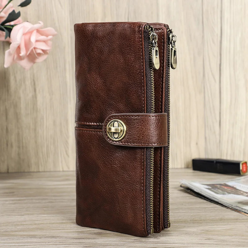 ๐ Luxury Genuine Leather Wallet for Women โ Elegance in Every Detail