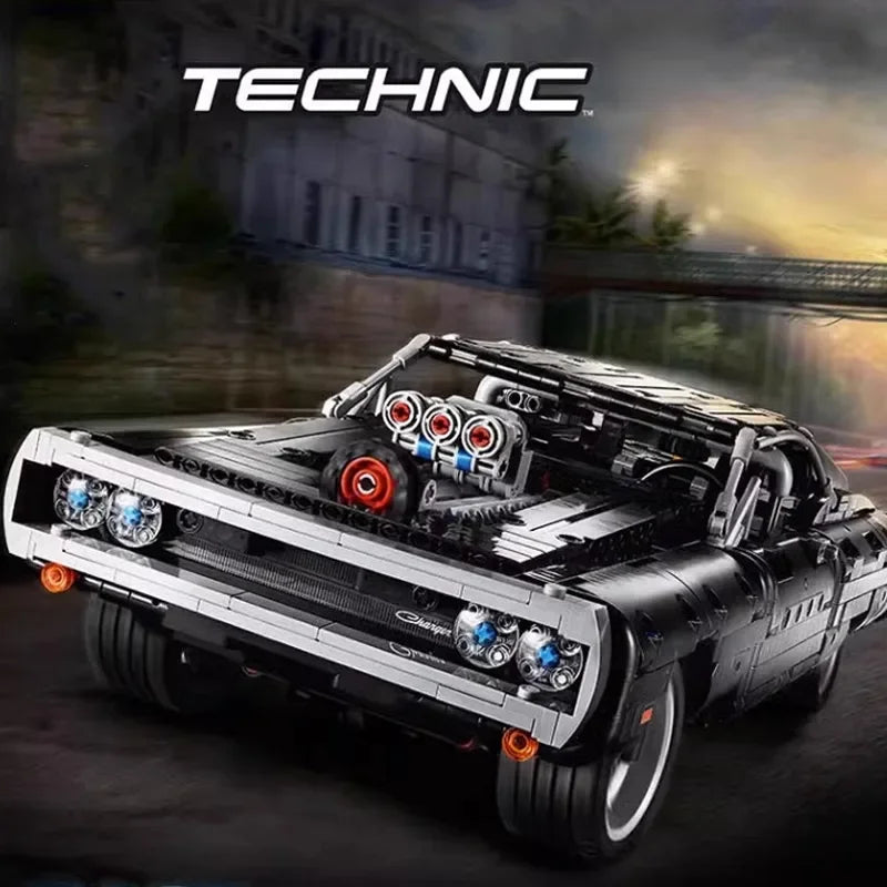 1077PCS Technical Racing Car Building Block Model — High Difficulty