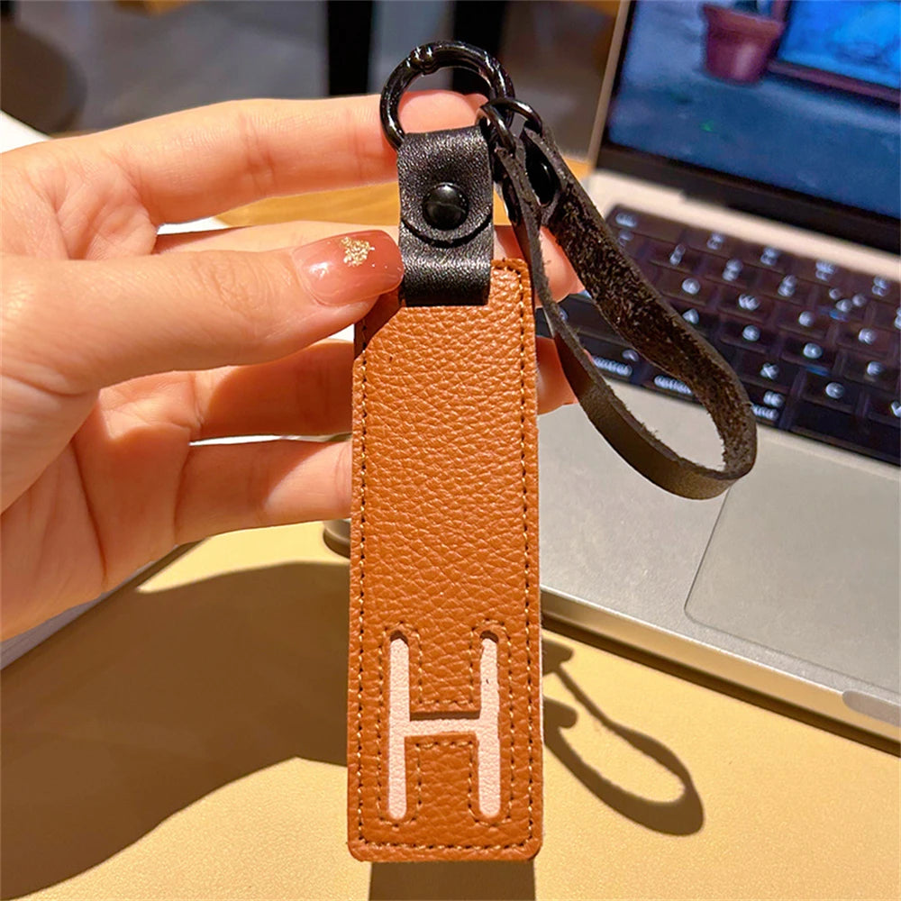 Custom Leather Initial Keychain