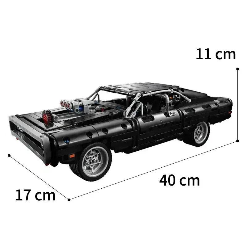 1077PCS Technical Racing Car Building Block Model — High Difficulty
