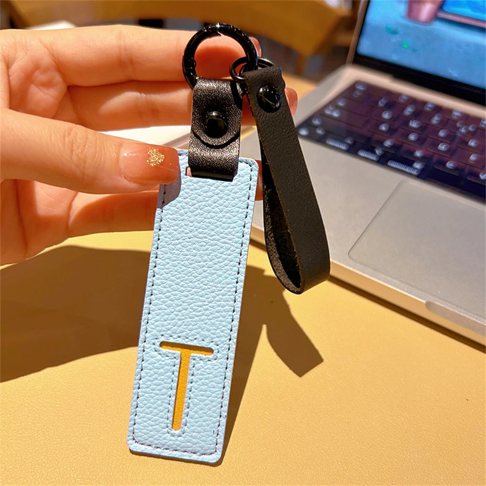 Custom Leather Initial Keychain
