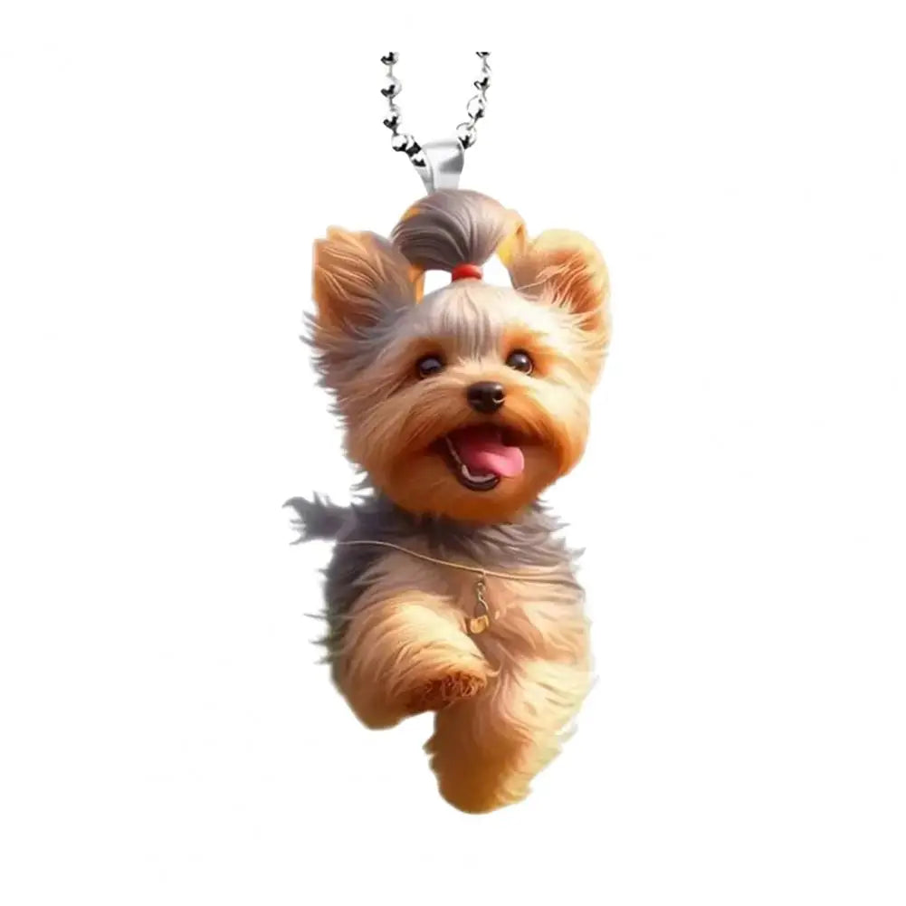 ๐ถ Flat Cartoon Dog Keychain โ Cute Acrylic Hanging Pendant ๐พโจ