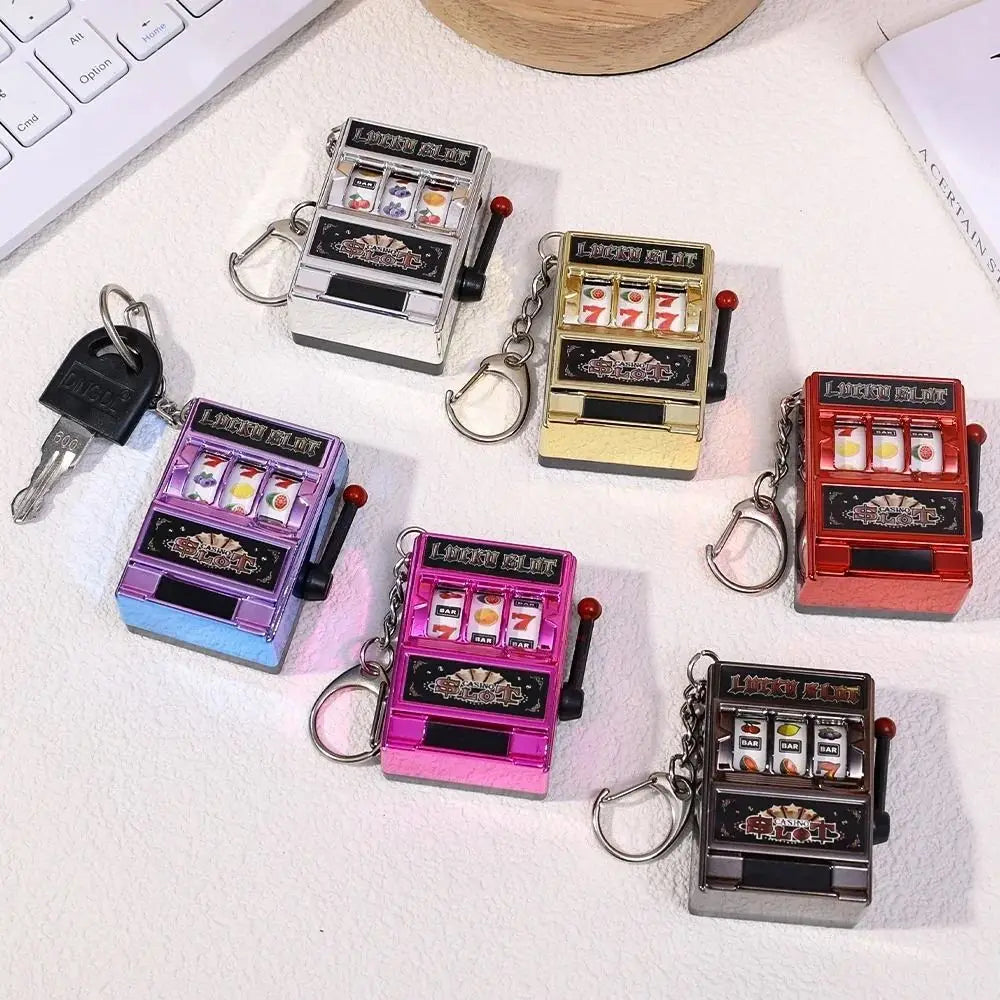 🎰✨ "LuckySpin™ Mini Slot Machine Keychain" ✨🔑