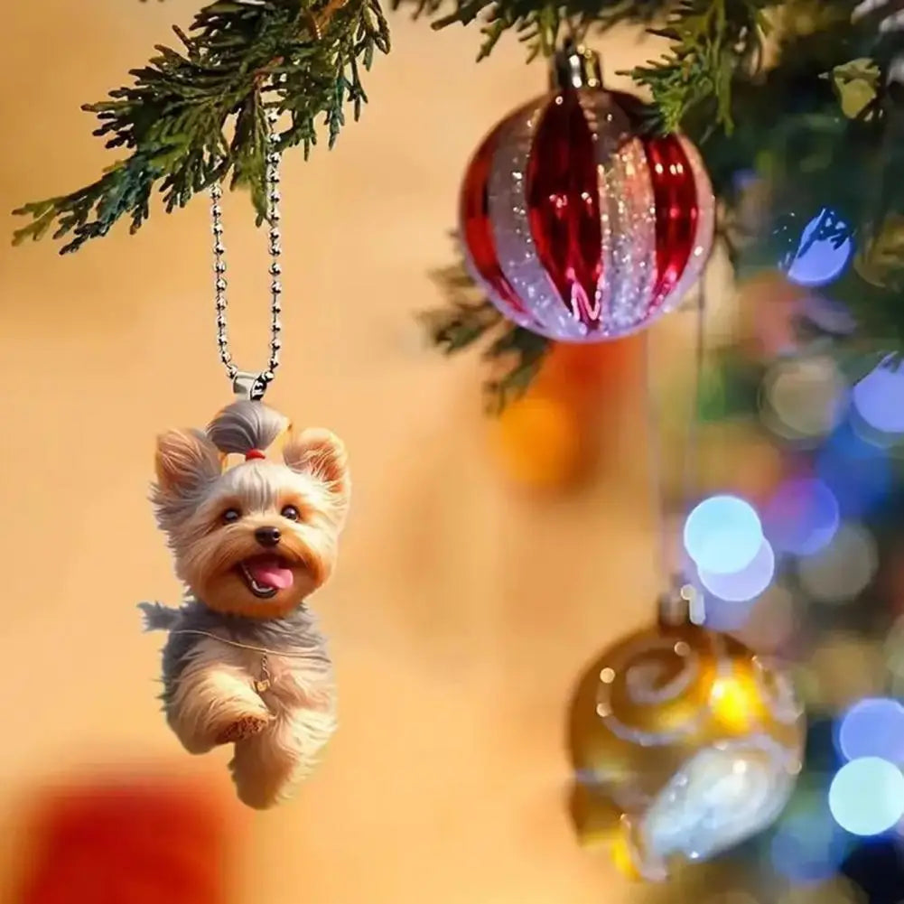 ๐ถ Flat Cartoon Dog Keychain โ Cute Acrylic Hanging Pendant ๐พโจ