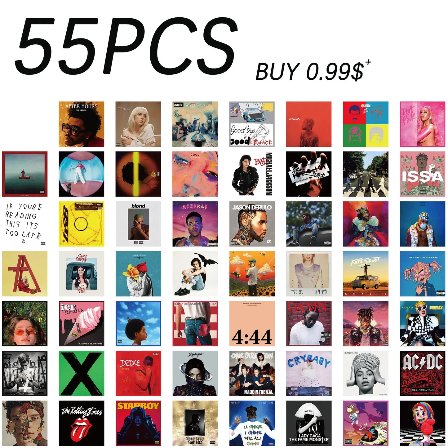 ๐ถ "Retro Vibes Music Collage โ 55-Piece Album Set" ๐ถ