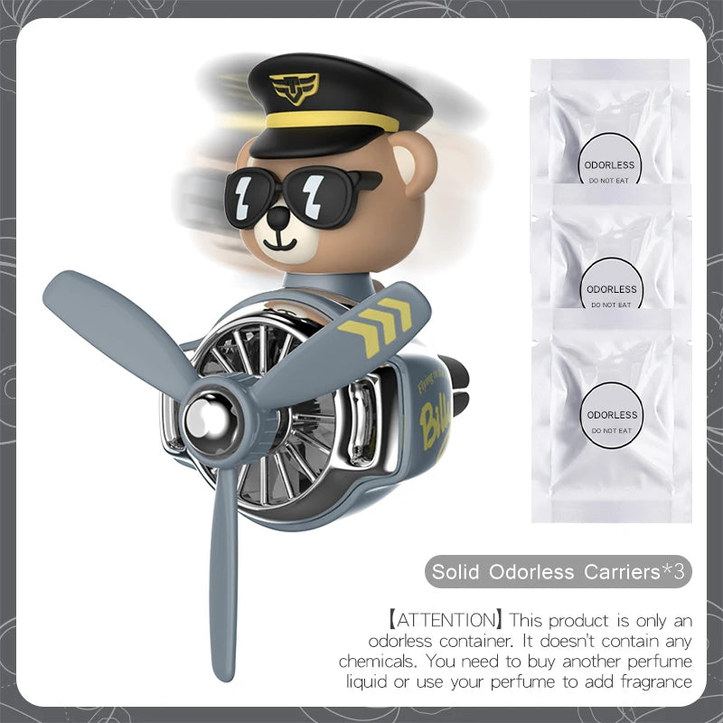 π§ΈβοΈ Cute Bear Car Air Freshener β Propeller Style Vent Clip! ππ¨
