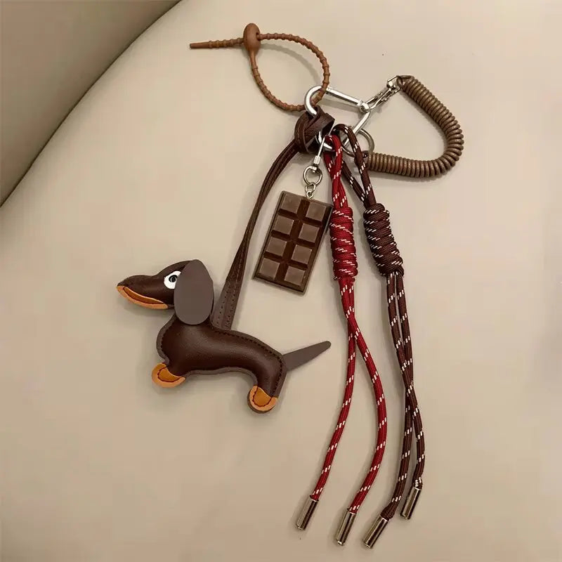 πΆ Cute Dachshund Dog Keychain Lanyard β Funny Pet Bag Charm π