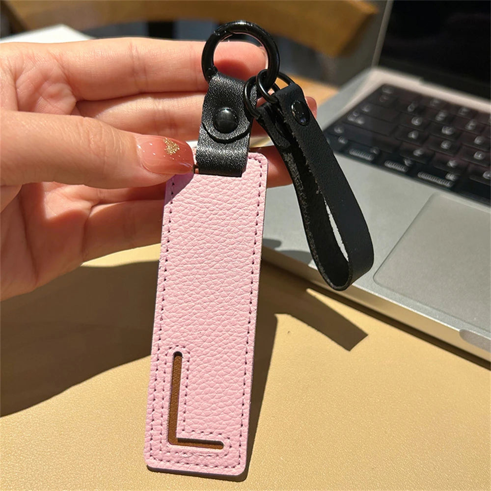 Custom Leather Initial Keychain