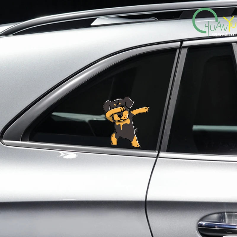 Dabbing Rottweiler Car Sticker