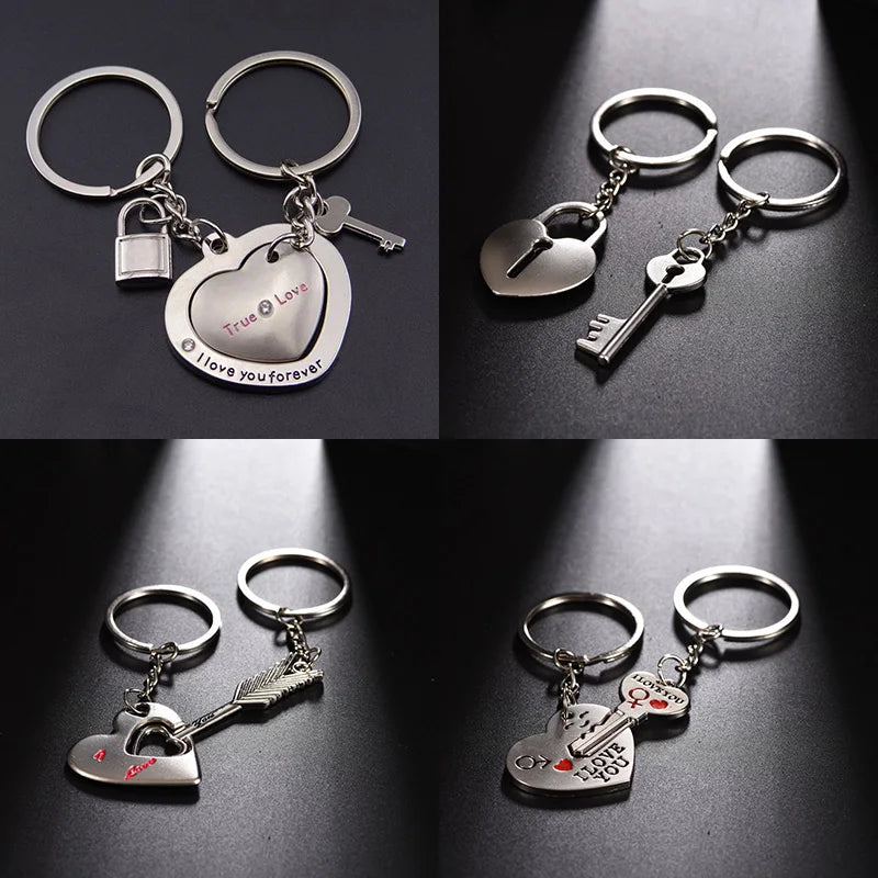 Love Lock Heart Keychain