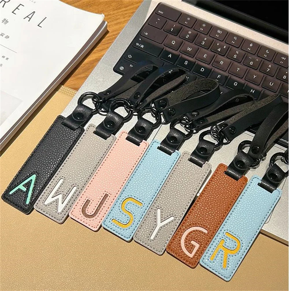 Custom Leather Initial Keychain