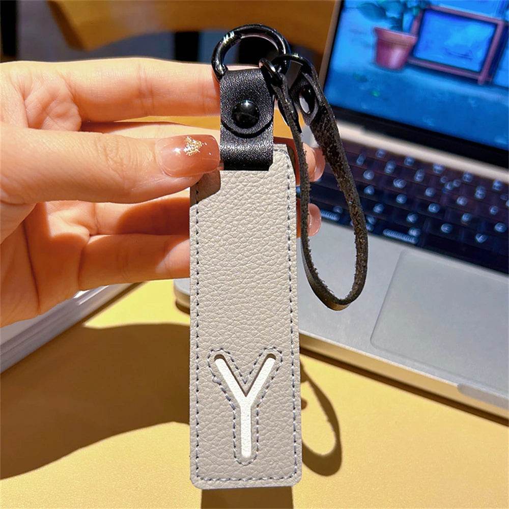 Custom Leather Initial Keychain